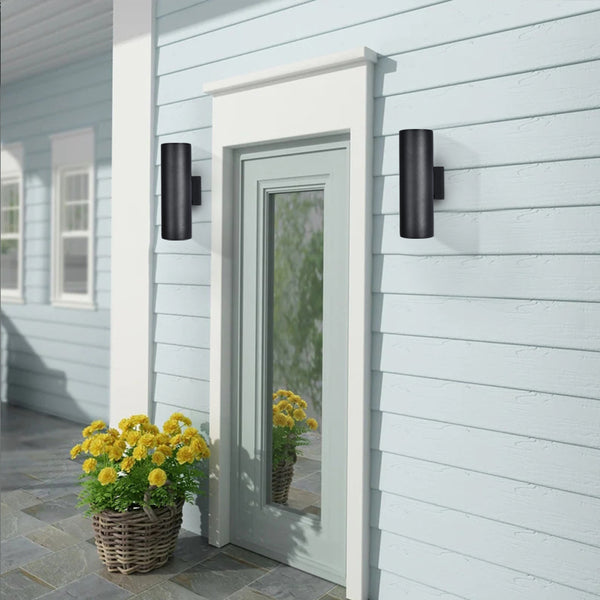 Zenthra 4-Light Dimmable Aluminum Industrial Cylindrical Outdoor Wall Sconce (13")