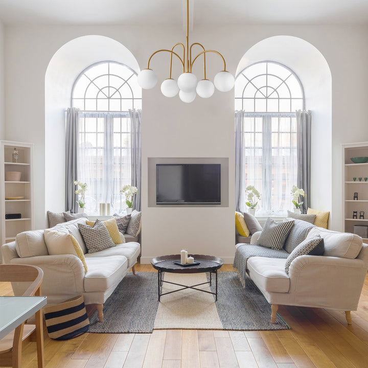 Dresqui 6-Light Glass Bubble Contemporary Sputnik Chandelier (31") Brightelier