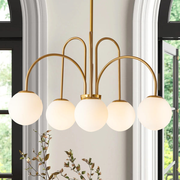 Dresqui 6-Light Glass Bubble Contemporary Sputnik Chandelier (31") Brightelier