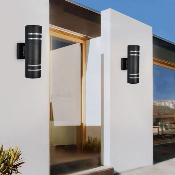 Zenthra 4-Light Dimmable Aluminum Modern Cylindrical Outdoor Wall Sconce (13")