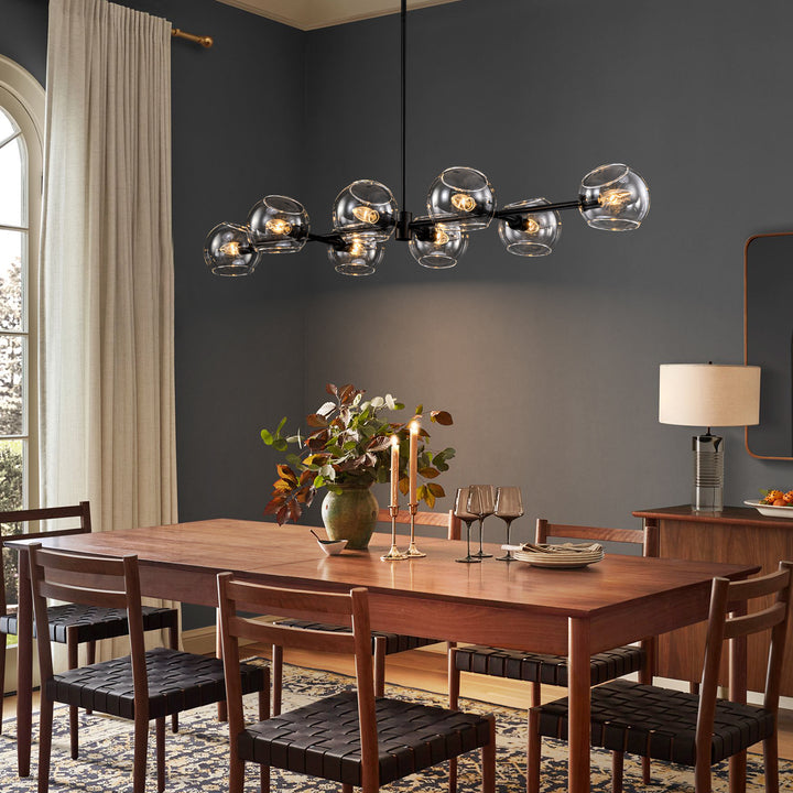 Zenvia 8-Light Linear Globe Bubble Kitchen Island Pendant (48") Brightelier