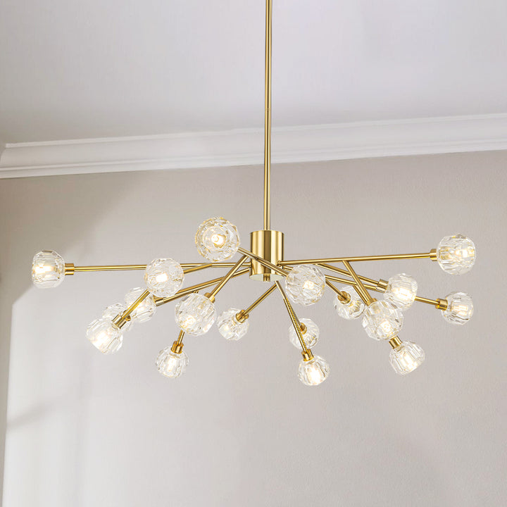 Dresqui 18-Light Sputnik Cluster Cube Crystal Glam Chandelier (41") My Store