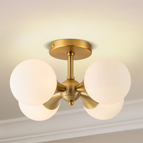 Radiara 4-Light Glass Frosted Modern Flush Mount (14") My Store