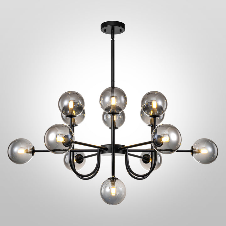 Dresqui 13-Light Sputnik Modern Linear Glass Bubble Chandelier (38") My Store