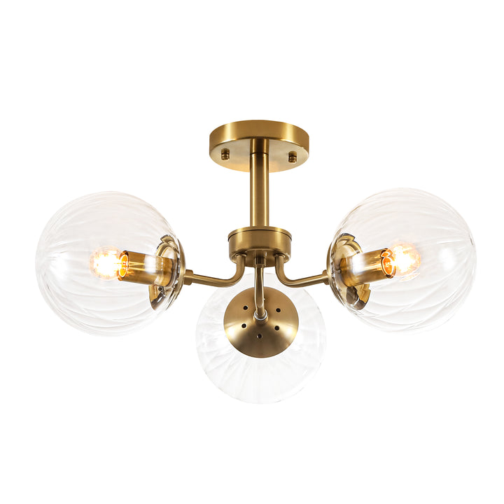 Soluma 3-Light Dimmable Glass Bubble Semi Flush Mount (23") My Store