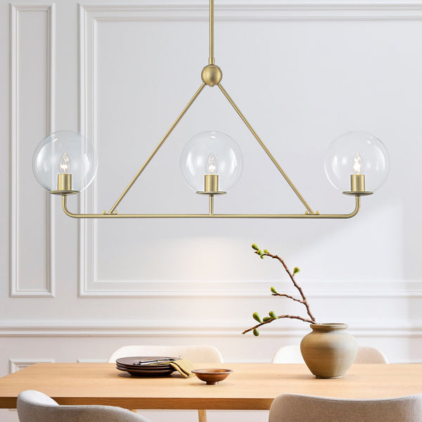 Soluma 3-Light Dimmable Glass Modern Geometric Chandelier (40")