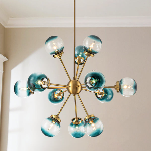 Veylin 12-Light Dimmable Sputnik Bubble Contemporary Chandelier (38") Brightelier