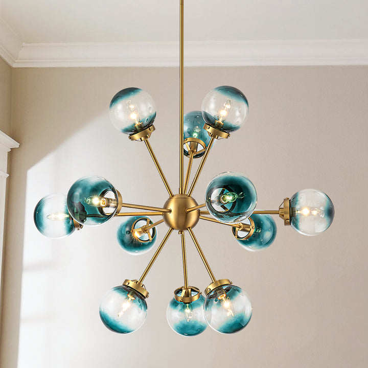 Veylin 12-Light Dimmable Sputnik Bubble Contemporary Chandelier (38") Brightelier