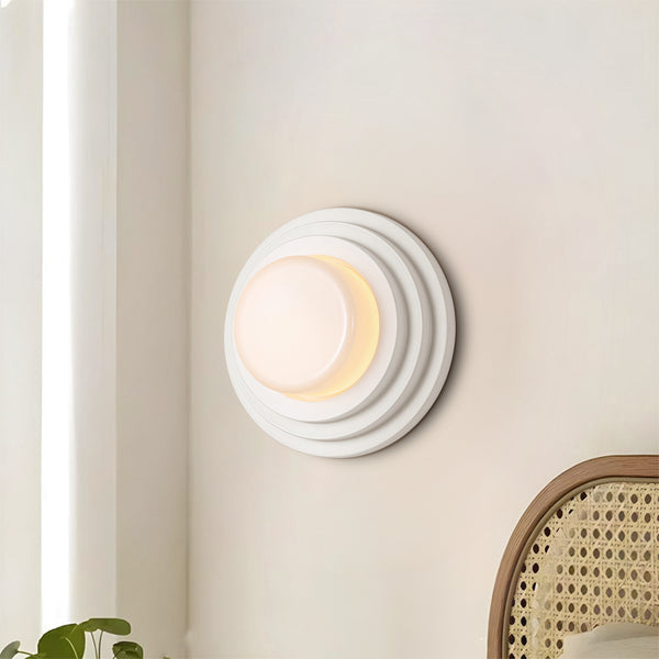 Zylla 1-Light Dimmable LED Minimalist White Cake-Shaped Tiered Ceiling Mounted Light (12") Brightelier