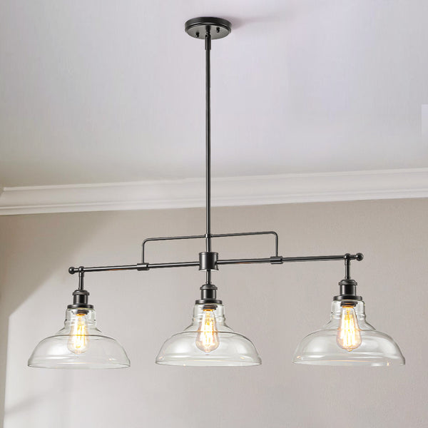 Sylvia 3-Light Linear Hat-Shaped Dome Industrial Pendant (41") Brightelier