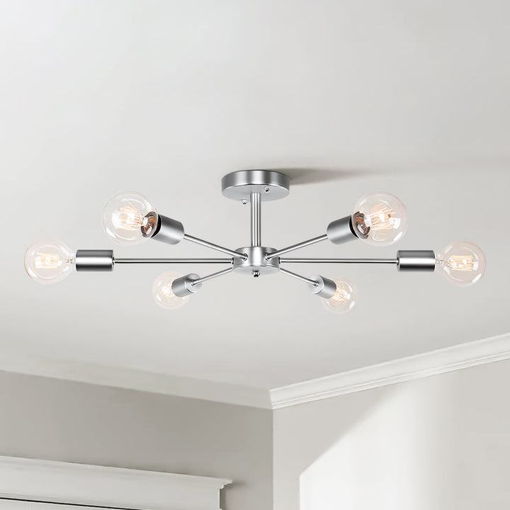 Whispora 6-Light Dimmable Linear Contemporary Semi-Flush Mount (24") My Store