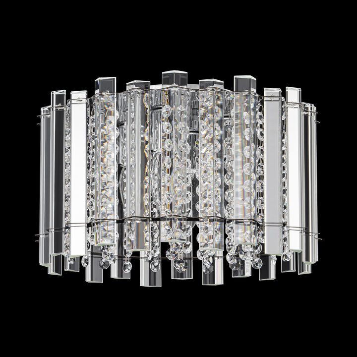 Brindlea 4-Light Cylinder Drum Crystal Flush Mount (14") Brightelier