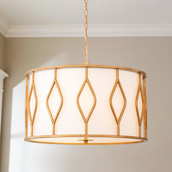 Virelle 4-Light Dimmable Drum Industrial Chandelier (24") Brightelier