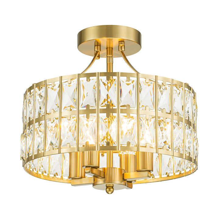 Brindlea 4-Light Dimmable Crystal Drum Glam Semi-Flush Mount (13") My Store