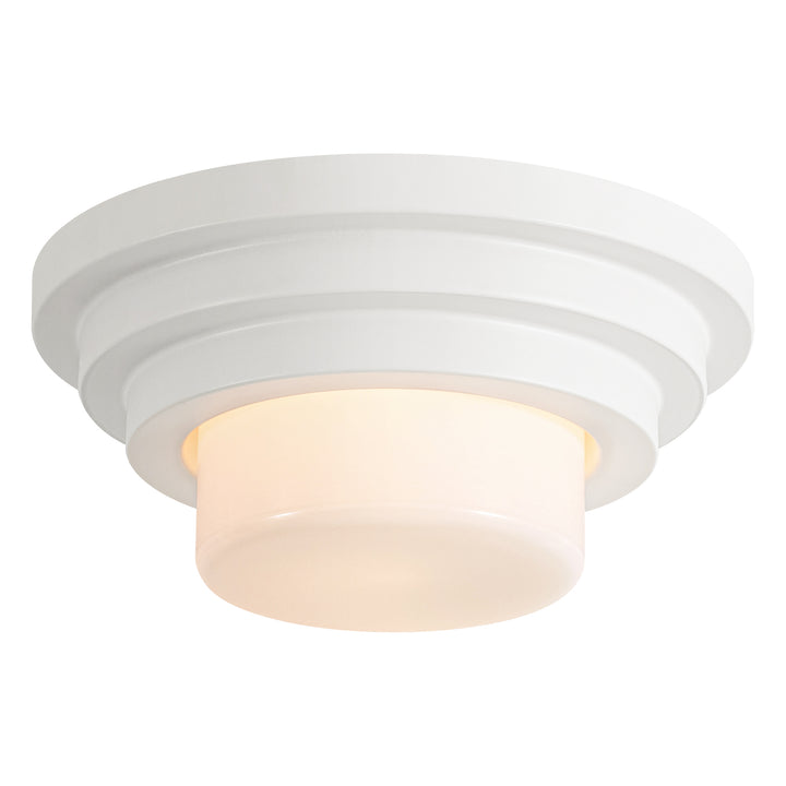 Zylla 1-Light Dimmable LED Minimalist White Cake-Shaped Tiered Ceiling Mounted Light (12") Brightelier