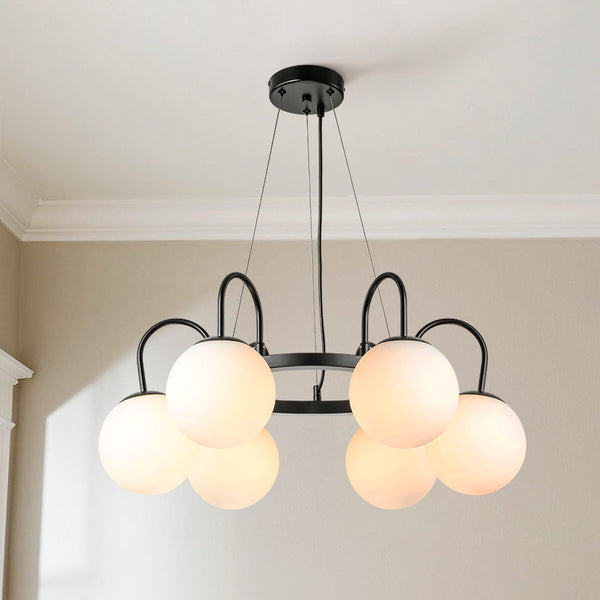 Brixia 6-Light Dimmable Bubble Wagon Wheel Modern Chandelier (33") My Store