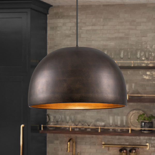 Noctiva 1-Light Dimmable Dome Transitional Kitchen Island Pendant (15")
