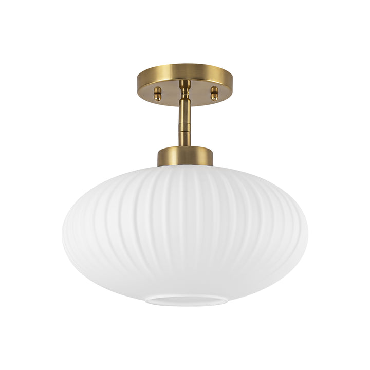 Brillara 1-Light Lantern Shape Semi-Flush Mount Light (12") Brightelier
