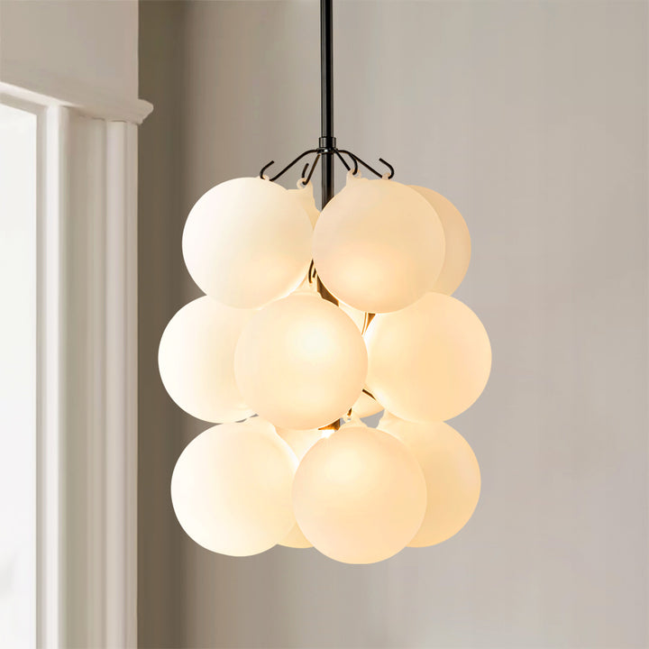 Orbina 2-Light Sputnik Globe Bubble Transitional Chandelier (11") Brightelier