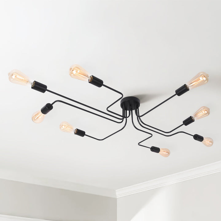 Whispora 8-Light Sputnik Spider Industrial Ceiling Light (47") My Store