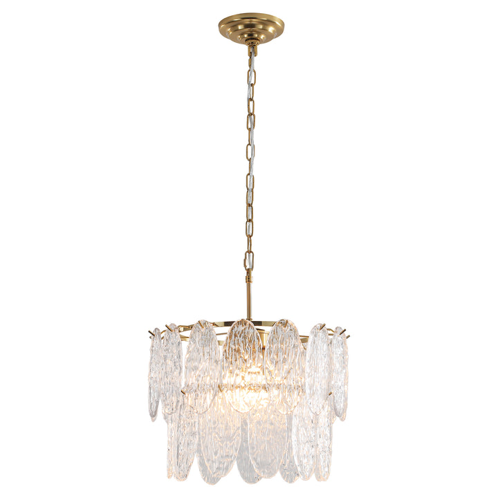 Brindlea 2-Light Drum Pressed Tiered Glass Crystal Transitional Chandelier (24") Brightelier
