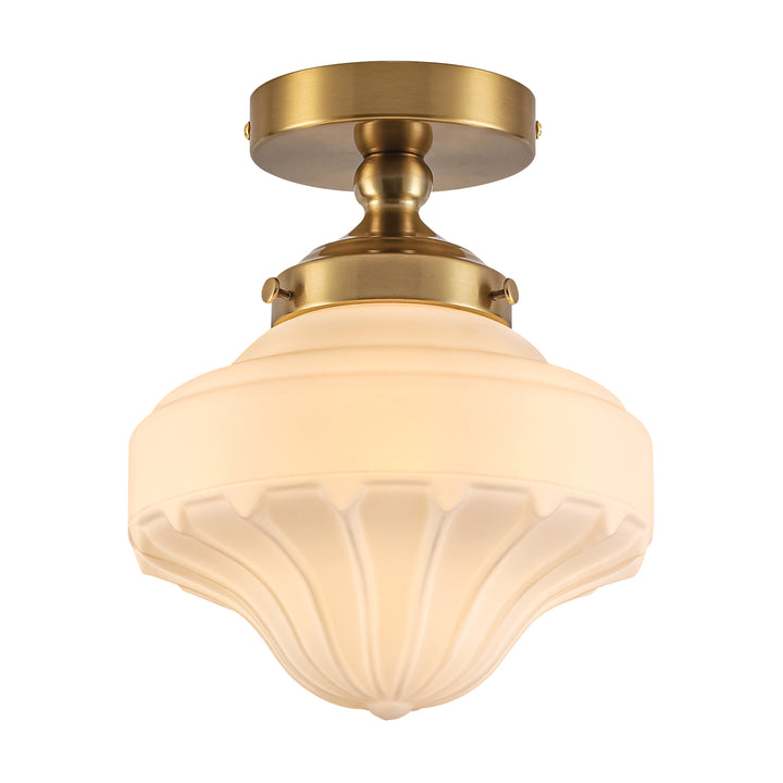 Terrana 1-Light lce-cream Semi-FlushMount Ceiling Light (9") Brightelier