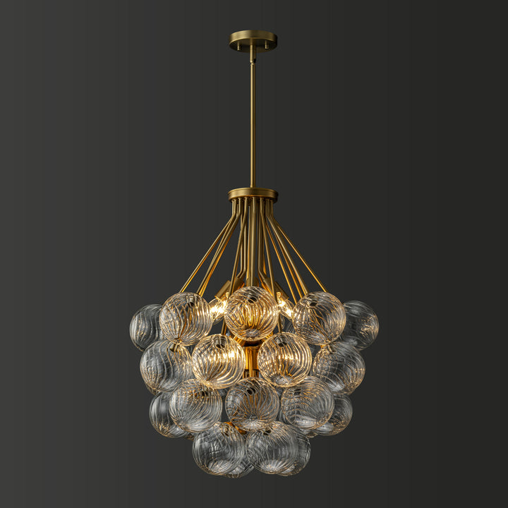 Orbina 12-Light Dimmable Glass Globe Sputnik Mid-Century Chandelier (26") Brightelier