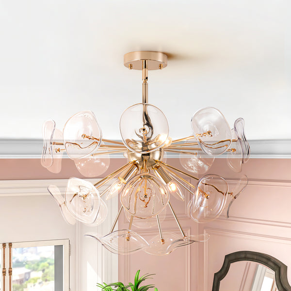 Brindlea 4-Light Sunburst Sputnik Sphere Modern Semi-Flush Mount (23")