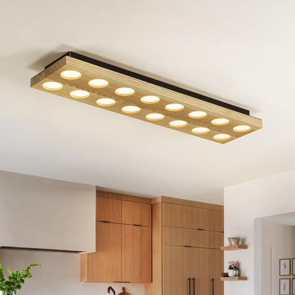 Lumisca Integrated LED Wood Rectangle Contemporary Flush Mount (31") Brightelier