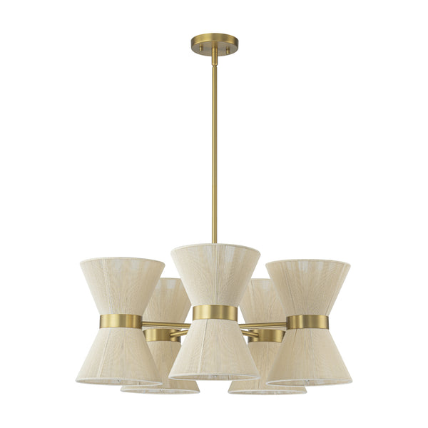 Dresqui 10-Light Sputnik Hourglass Handwoven Fabric Boho Chandelier (26")