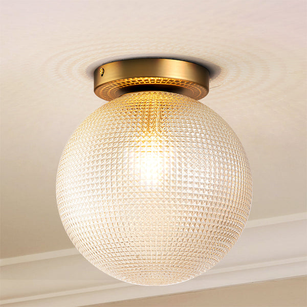 Brindlea 1-Light Dimmable Textured Glass Globe Flush Mount (10") My Store