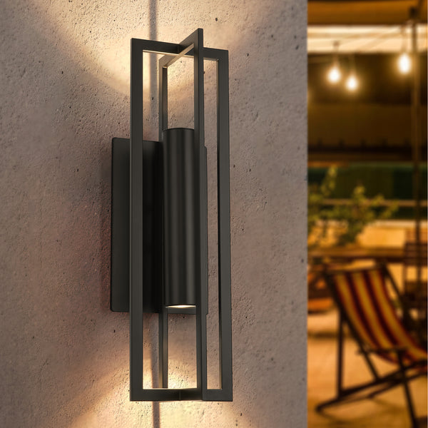 Castrelle 1-Light Dimmable LED Geometric Outdoor Wall Light (24")