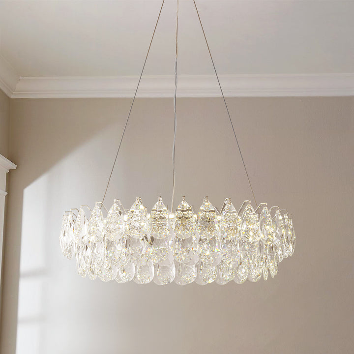 Orbina LED Round Crystal Integrated Mid-Century Modern Chandelier (24") Brightelier