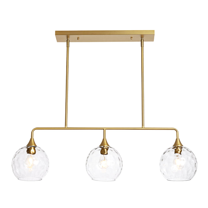 Noctura 3-Light Linear Clear Textured Glass Modern Pendant (39") My Store