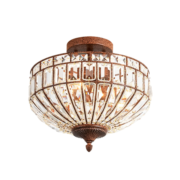 Lumisca 3-Light Dome Bowl Crystal Contemporary Semi-Flush Mount (16") My Store