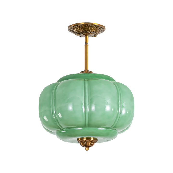 Terrana 1-Light lce-cream Semi-FlushMount Ceiling Light (15") Brightelier