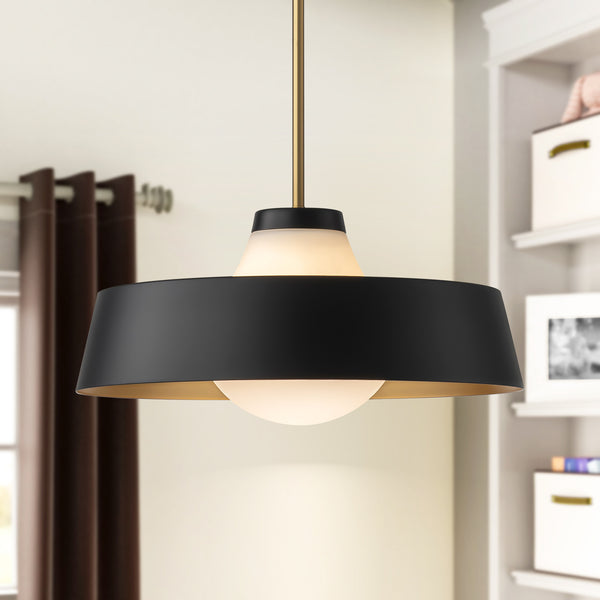 Trelis 1-Light Single Shaded Kitchen Island Modern Pendant (15")