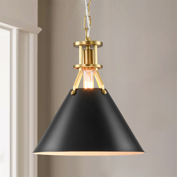Cubella 1-Light Dimmable Aluminum Mid-Century Modern Pendant (12") Brightelier