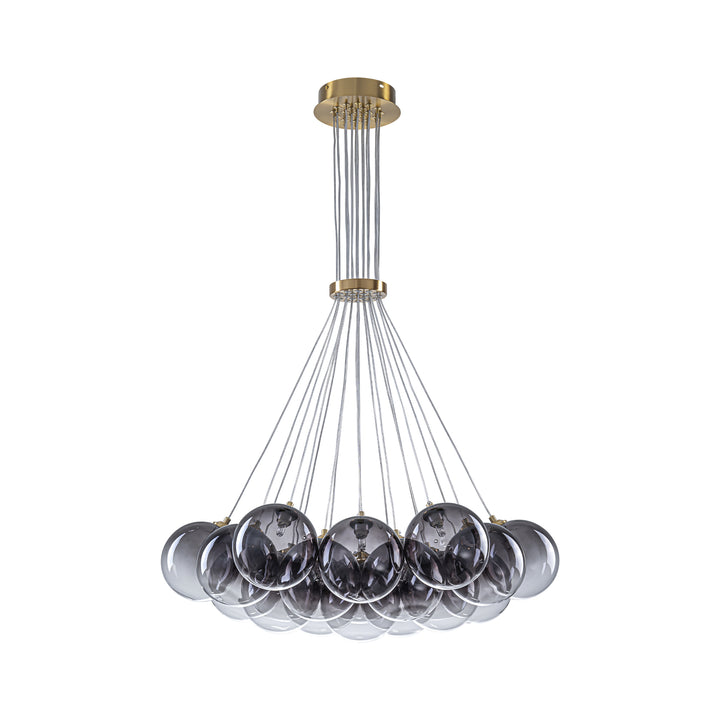 Dresqui 19-Light Dimmable Ribbed Glass Bubble Transitional Chandelier (30") Brightelier
