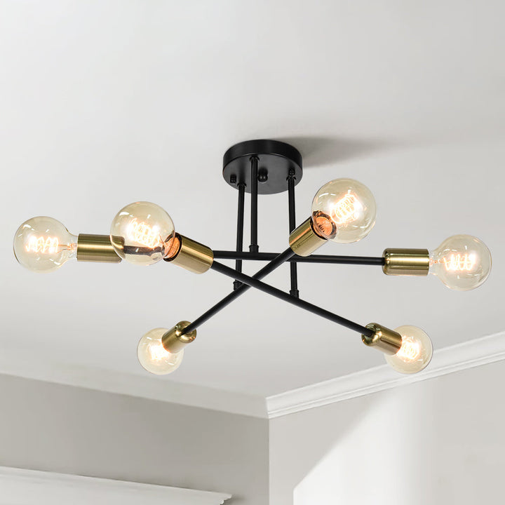 Whispora 6-Light Dimmable Sputnik Modern Semi Flush Mount (24") My Store