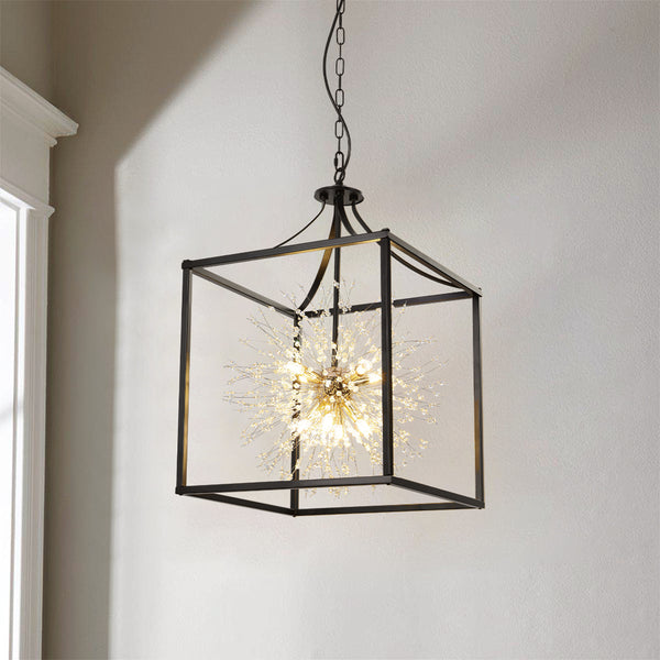 Dravyn 8-Light Linear Crystal Mid-Century Modern Chandelier (17")
