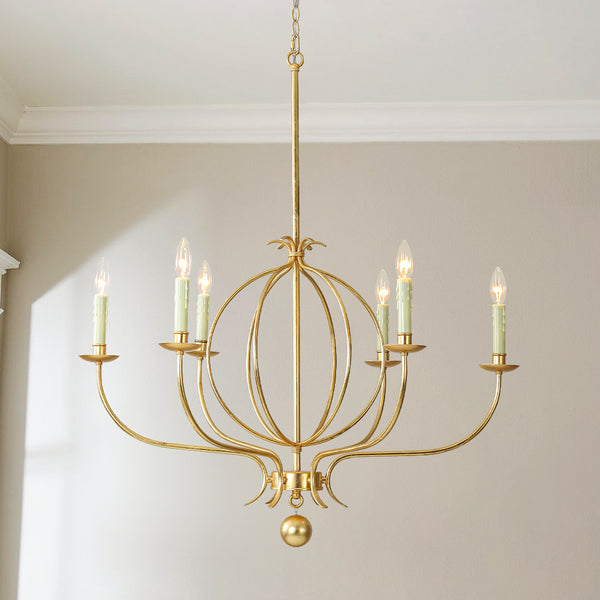 Dresqui 6-Light Dimmable Classic Candle Style Chandelier (33")