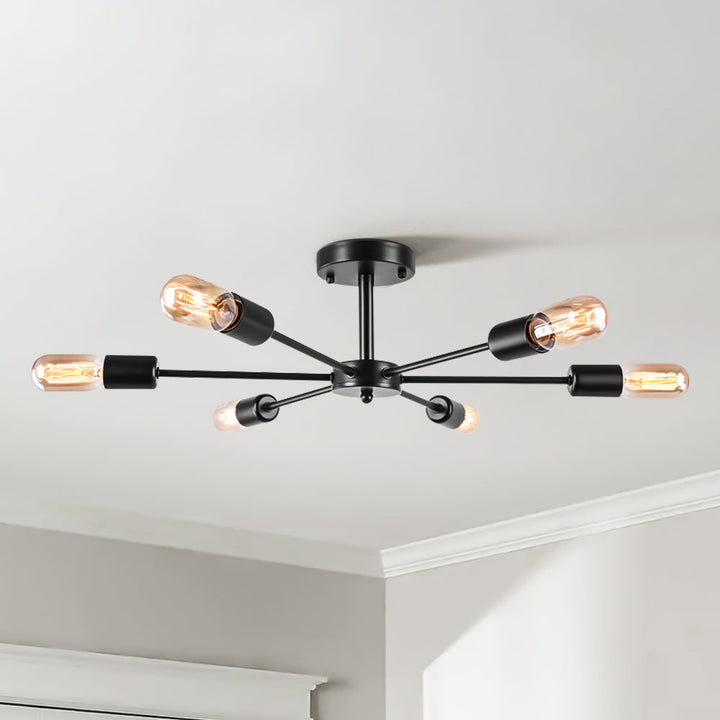 Whispora 6-Light Dimmable Linear Contemporary Semi-Flush Mount (24") My Store