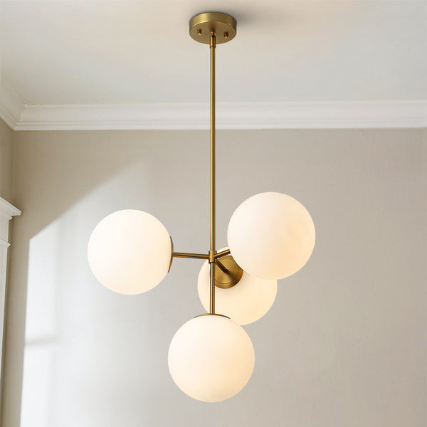 Soluma 4-Light Dimmable Glass Bubble Chandelier (24")