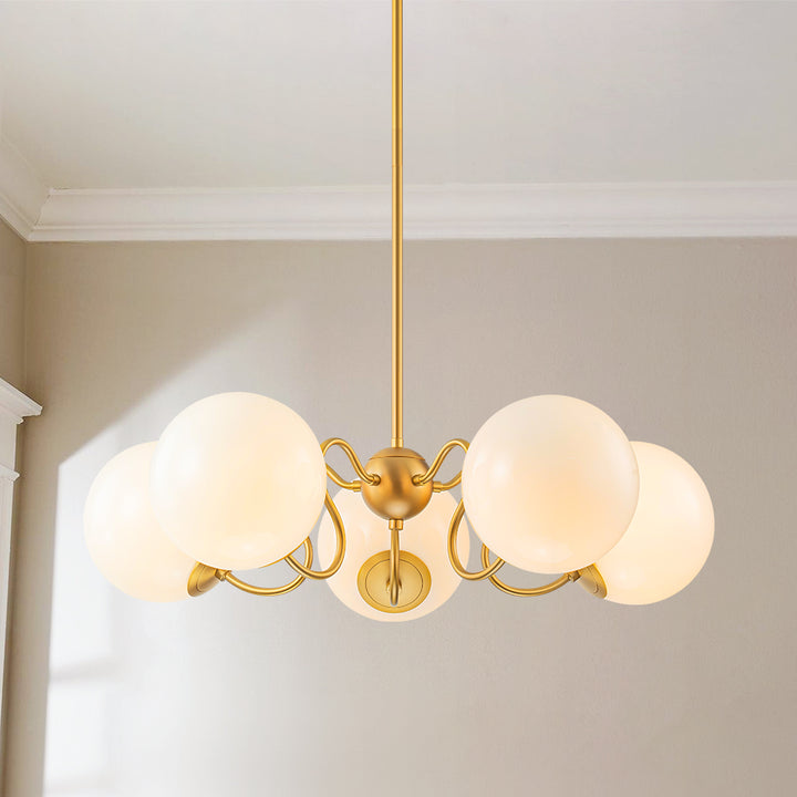 Orabella 5-Light Dimmable Glass Bubble Sputnik Traditional Chandelier (28") Brightelier