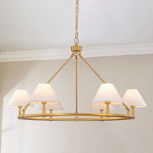 Dresqui 6-Light Dimmable Wagon Wheel Modern Chandelier (39") Brightelier