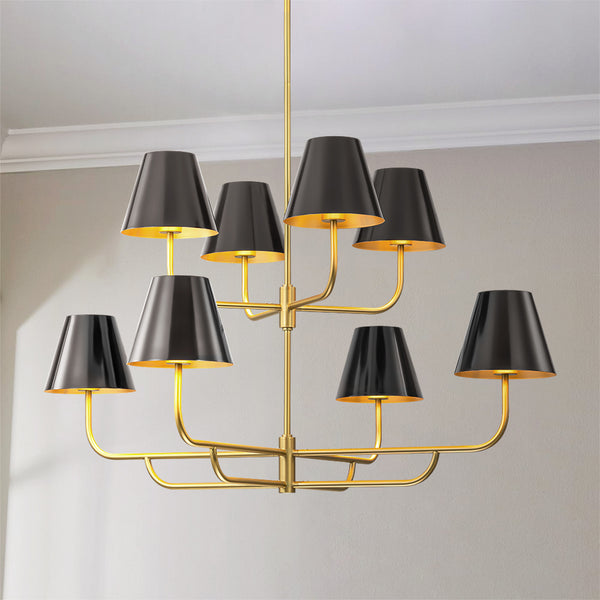 Verala 8-Light Dimmable Tiered Mid-Century Modern Chandelier (42")