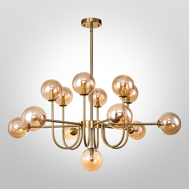 Dresqui 13-Light Sputnik Modern Linear Glass Bubble Chandelier (38") My Store
