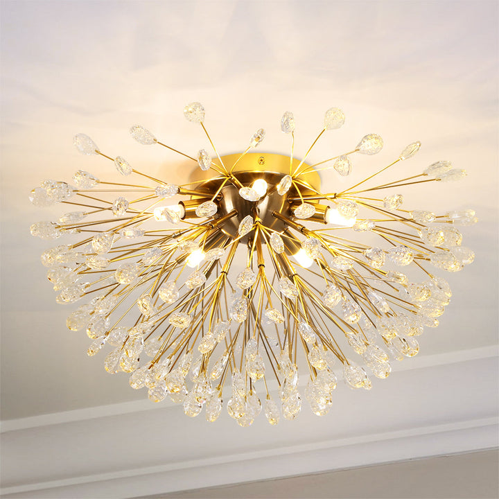 Fosca 5-Light Dimmable Crystal Dandelion Modern Flush Mount (20") My Store