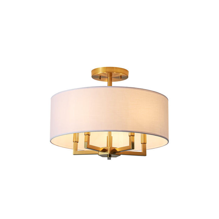 Rovista 5-Light Dimmable Fabric Boho Drum Semi-Flush Mount (20") My Store